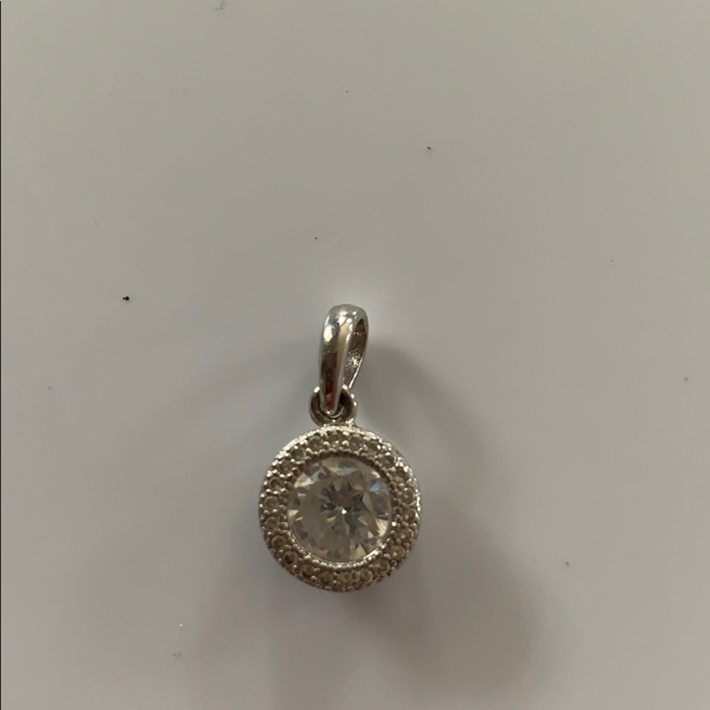 Sterling silver and white sapphire pendant